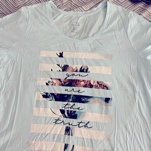 One casual top. In Mint green colour with wording - You Are The Truth